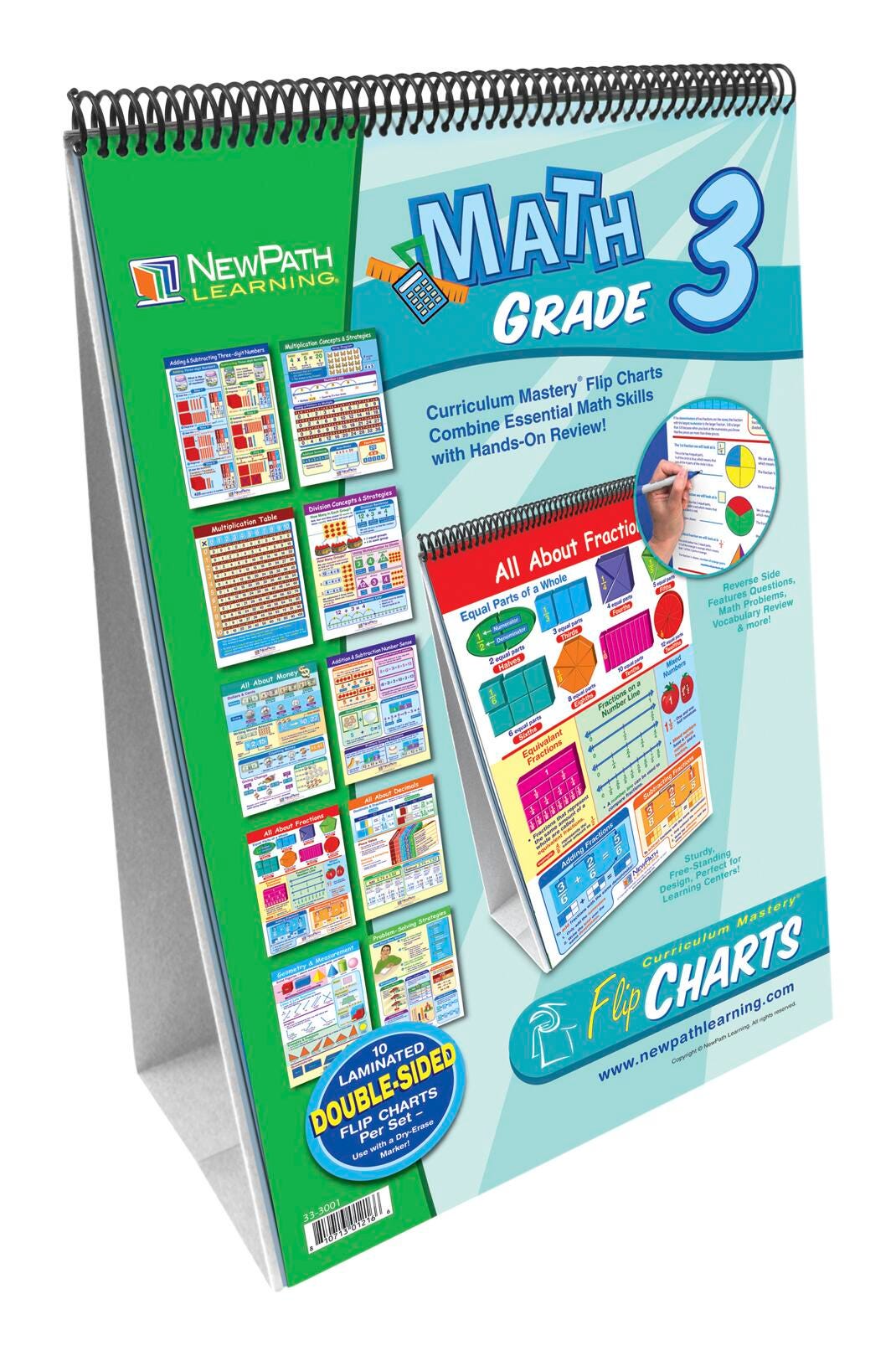 NewPath Math Curriculum Mastery Flip Chart, Grade 3, Item Number 1302661